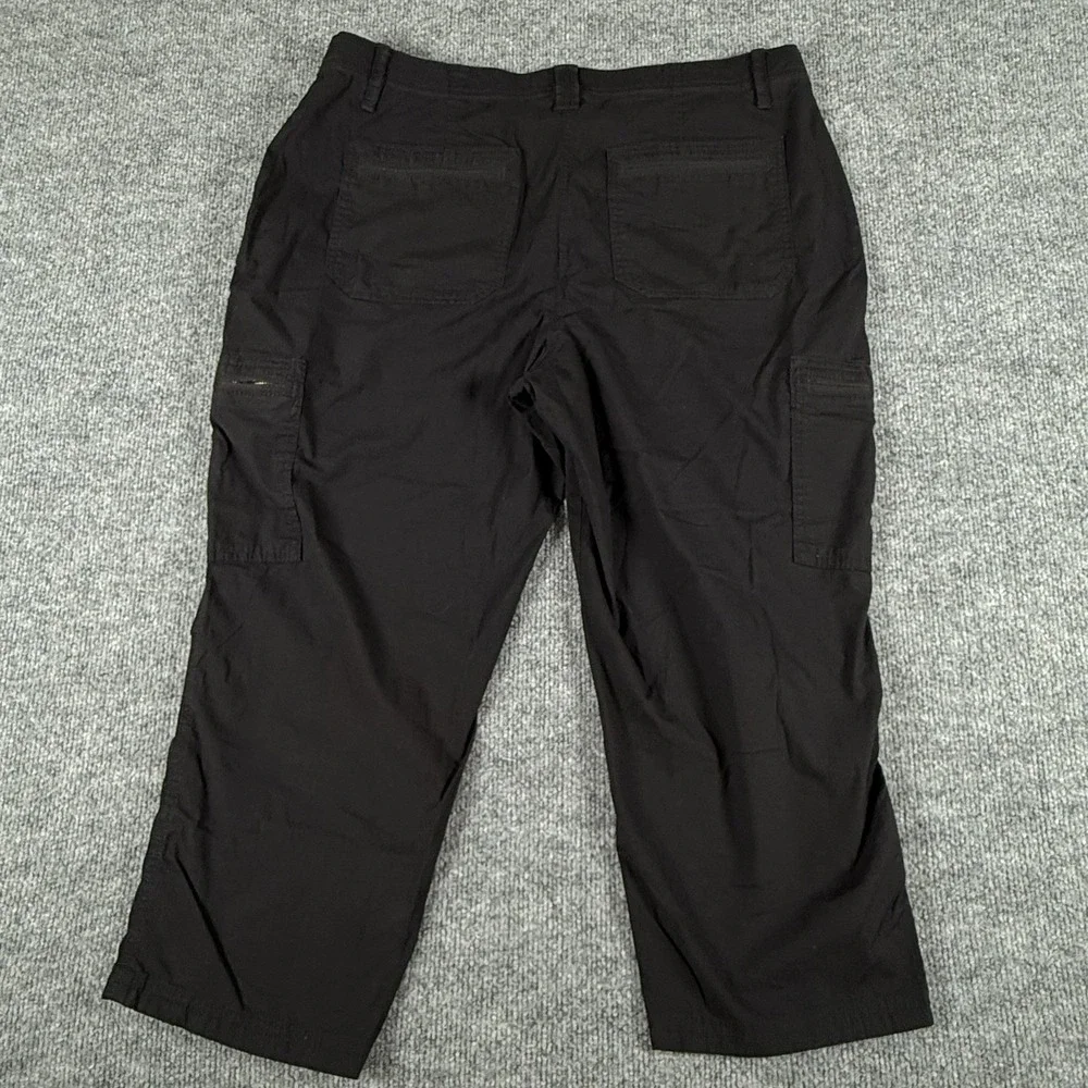 Chicos‎ Pants Womens 2P Black Cargo Stretch Cropped Mid Rise Utility Travel